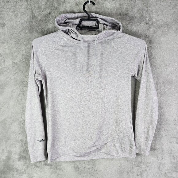Womens Huntworth Heather Gray Hooded Sweatshirt Long Sleeve Drawstring Size S - Picture 2 of 11